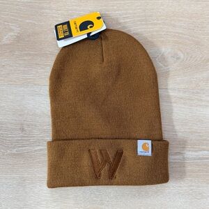 NWT NEW Carhartt A18 Knit Cuffed Beanie Brown Embroidered “W” Logo
